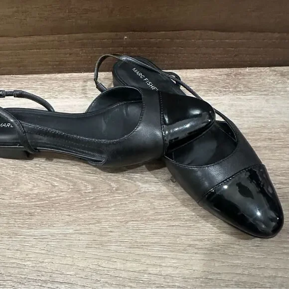 Marc Fisher Dela Closed Toe Sling Back Dress Flat Black Size 7 - Picture 12 of 13